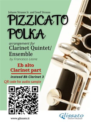 cover image of Eb Alto Clarinet (instead Clarinet 3) part of "Pizzicato Polka" Clarinet Quintet / Ensemble sheet music